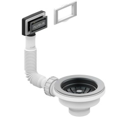 Alveus Monarch Выпуск для мойки 3 1/2 c рамкой и заглушкой (гофра), антрацит