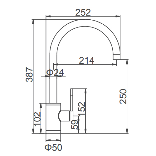 Смеситель для кухни Ledeme L74013 нержавеющая сталь