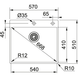 Мойка для кухни Franke Box BXX 210-54 TL полированная, вентиль-автомат