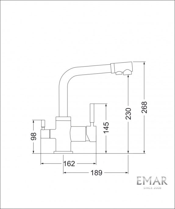 Смеситель для кухни Еmar EC-3003 агат