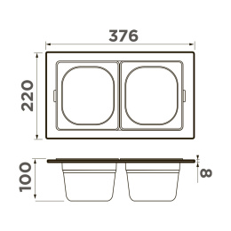 Контейнер для моек Omoikiri DC-04-2 IN