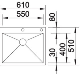 Мойка Blanco Zerox 550-IF/A нерж. сталь, зеркальная полировка, кл-авт. InFino, PushControl