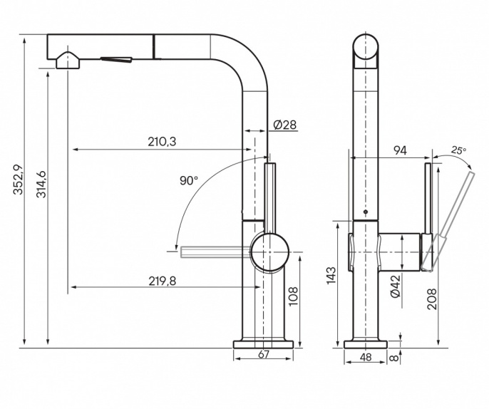 Смеситель для кухни Paulmark Neo Ne214419-CR хром