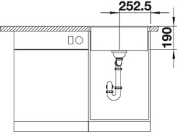 Мойка для кухни Blanco Dalago 5-F антрацит, клапан-автомат