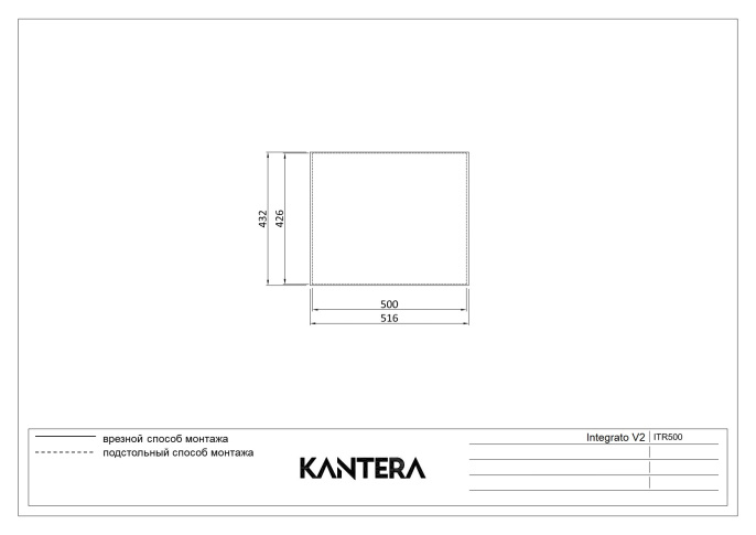 Мойка для кухни Kantera Integrato V2 ITR500 (K)