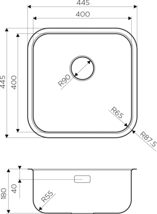 Мойка для кухни Omoikiri Omi 44-U/IF-IN Quadro