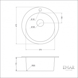 Мойка для кухни Еmar EMQ-1475.C агат