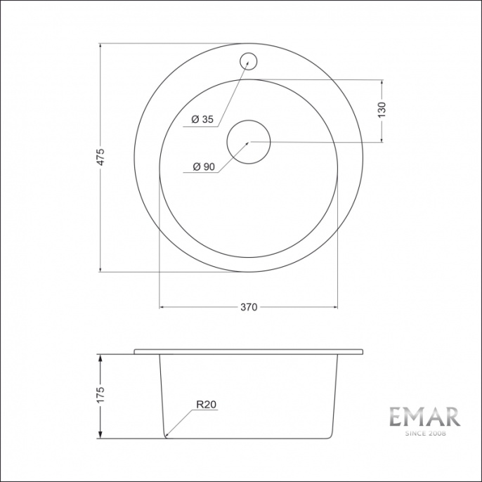 Мойка для кухни Еmar EMQ-1475.C агат