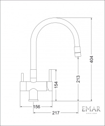 Смеситель для кухни Еmar ЕС - 3015 PVD Dark
