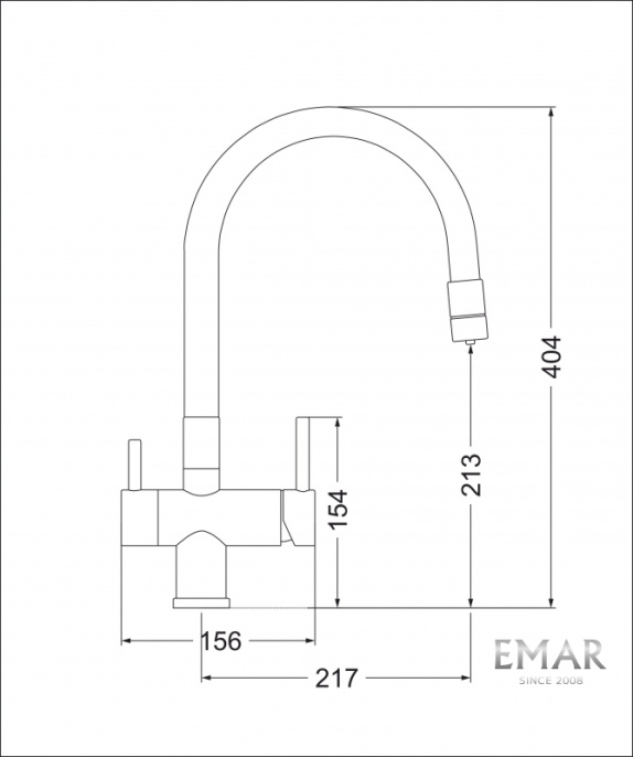 Смеситель для кухни Еmar ЕС - 3015 PVD Dark