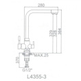 Смеситель для кухни Ledeme L4355-3