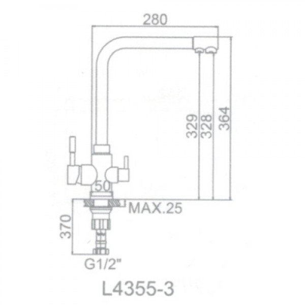 Смеситель для кухни Ledeme L4355-3