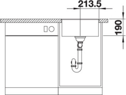 Мойка Blanco Subline 400-F антрацит, отводная арматура InFino®