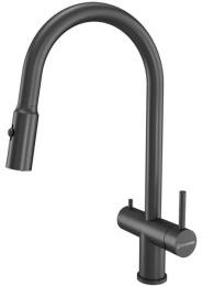 Смеситель для кухни KuchenStern Brunn-FS 751GM80 вороненая сталь