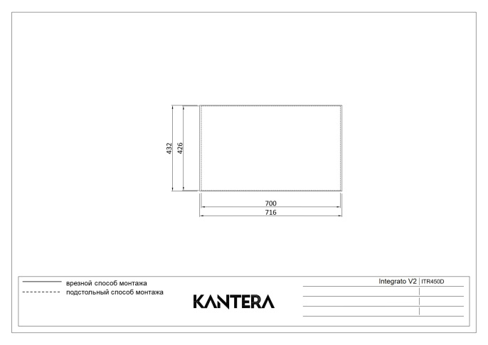 Мойка для кухни Kantera Integrato V2 ITR450D/L (K)
