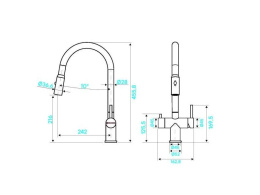Смеситель для кухни KuchenStern Brunn-FS 751BL80 черный