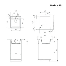 Кухонная мойка MAUNFELD Perla 425 MFQS-425W кремовый