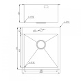 Мойка для кухни Milacio Denia 46 Steel сталь