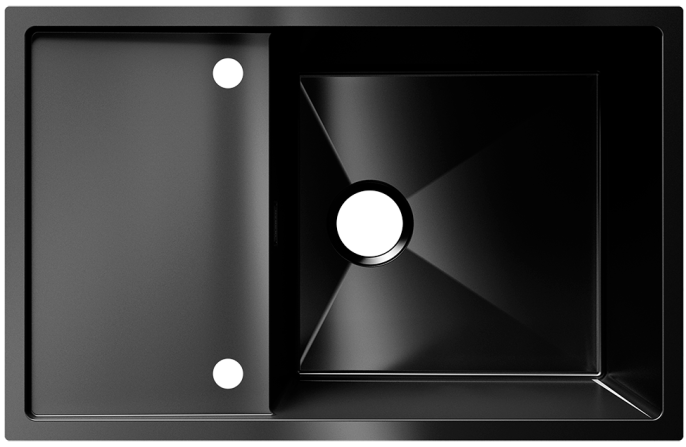 Мойка для кухни Ulgran STEEL 780x500 реверсивная, вороненая сталь