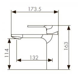 Смеситель KAISER Linear 59011 хром для умывальника