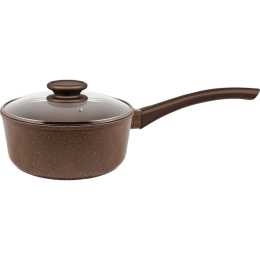 Ковш MAUNFELD CARMEL MF18CRM01SP из литого алюминия со стеклянной крышкой, 18 см, 1,6 л
