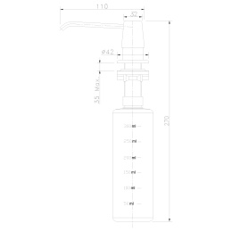 Дозатор для жидких моющих средств Rossinka AC-22P-Gray
