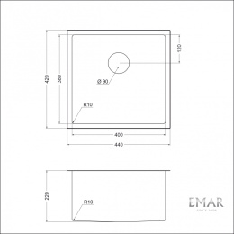 Мойка для кухни EMAR EMB-131 PVD Nano Coppery