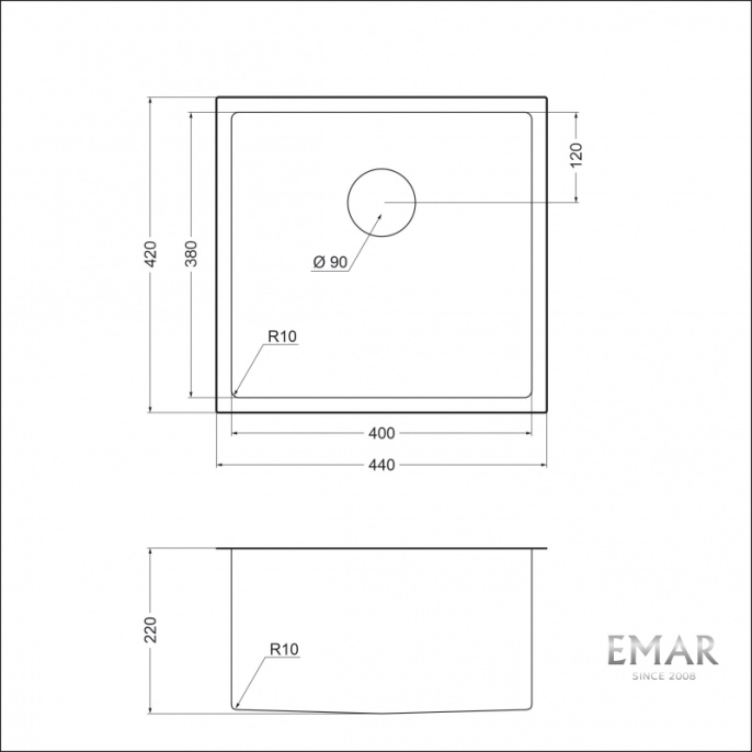 Мойка для кухни EMAR EMB-131 PVD Nano Coppery
