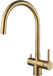 Смеситель для кухни Paulmark Heller He213218-BG, PVD, брашированное золото