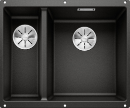 Мойка Blanco Subline 340/160-U черный чаша справа, отводная арматура InFino®