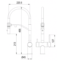Смеситель для кухни MILACIO Ultra 557 (MCU.557.TB) total black