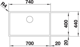 Мойка Blanco Zerox 700-U Durinox® отводная арматура InFino®