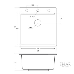 Мойка для кухни Emar EMQ-1520.Q алмаз