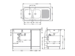 Мойка для кухни Alveus Classic 100L LEI-60 1200X600 левая