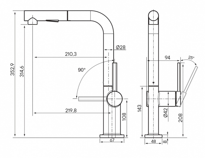 Смеситель для кухни Paulmark Neo Ne214419-G золото