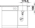 Мойка Blanco Subline 320-F вулканический серый, отводная арматура InFino®