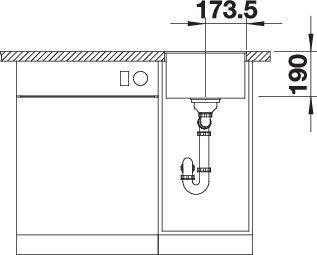 Мойка Blanco Subline 320-F вулканический серый, отводная арматура InFino®