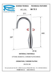 Смеситель для кухни Remer Kitchen BK 72 2